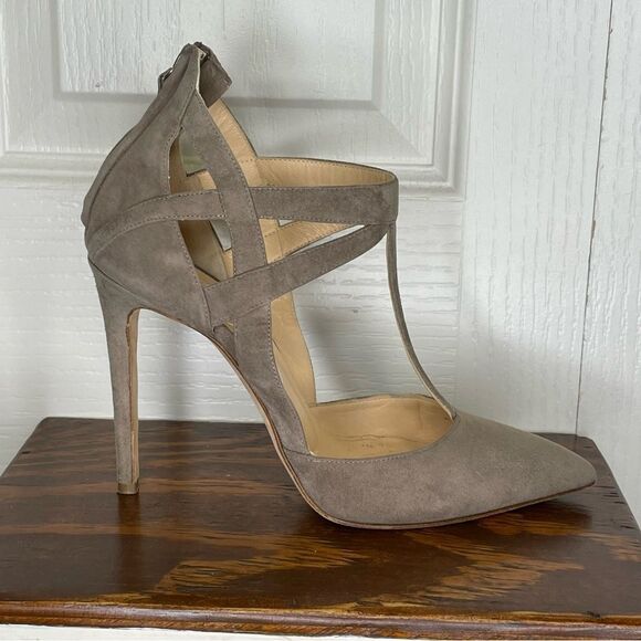 Alejandro Ingelmo Closed Pointed Toe Suede Leather Strappy Heels Size 36.5 / 6.5 - Picture 5 of 15